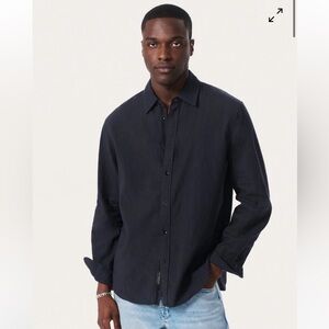 rag & bone black linen button down shirt